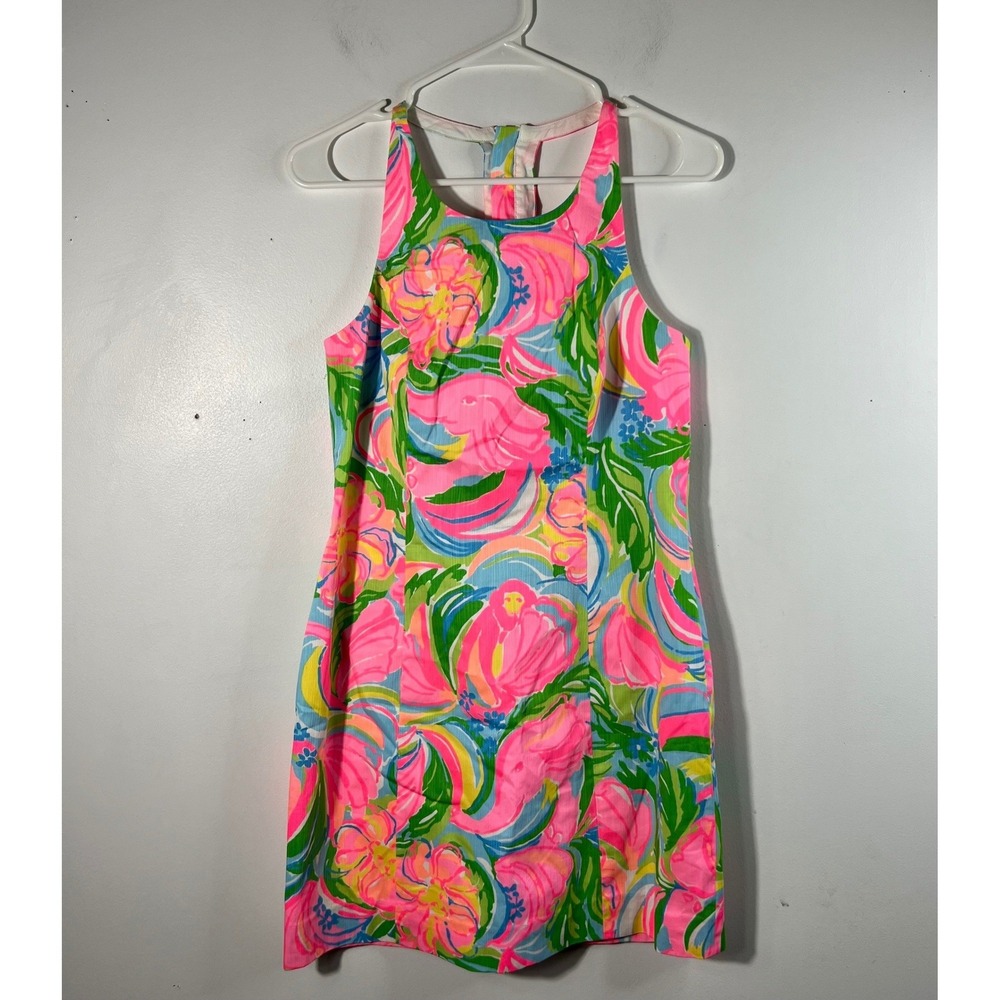 Womens Lilly Pulitzer Grayes Shift Dress in a "So A Peeling" Print Racerback 4‎
